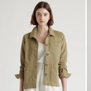 Quince Olive Green Organic Comfort Stretch Chore Jacket | L